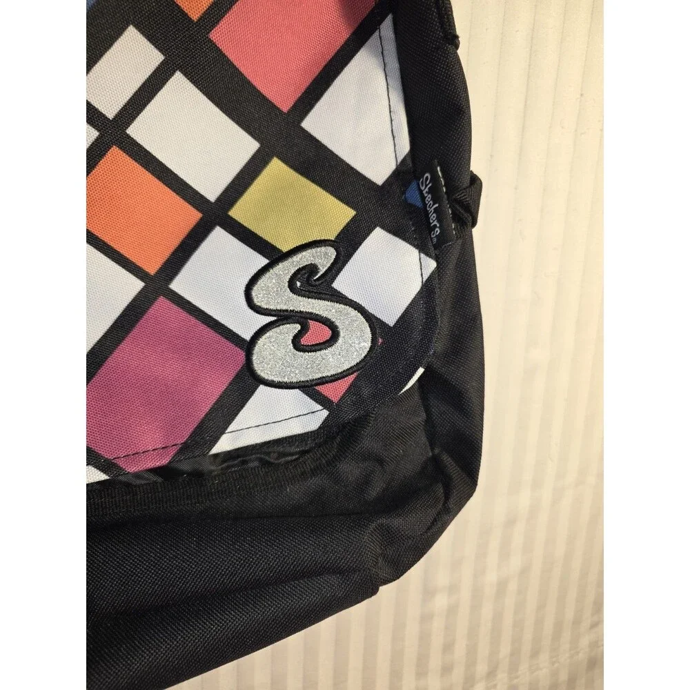 Vintage Y2K Skechers Geometric Messenger Bag Pop Art Colorblock Satchel